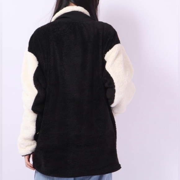 Gerry Womens Sweater Medium Sherpa Fleece Color Block Unique Soft Cozy Unisex - Picture 14 of 15